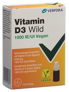 Vitamin D3 Wild, Vitamin D3 Wild Spray 1000 IE vegan (10 ml), VERFORA Vitamin D3 Wild Spray 1000 IE vegan (10ml)