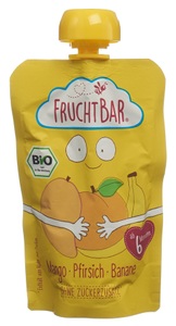 FruchtBar, FRUCHTBAR Fruchtpüree Bio Mango Pfirsich Banane (100 g), 