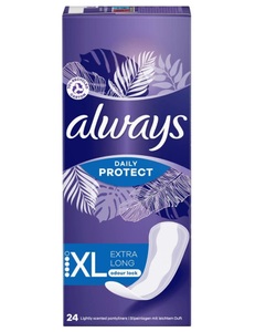 Always, always Slipeinlage Daily Protect Extra Long mit leichtem Duft (24 Stück), Always Slipeinlagen Daily Protect Extra Long Duft XL (24 Stk)