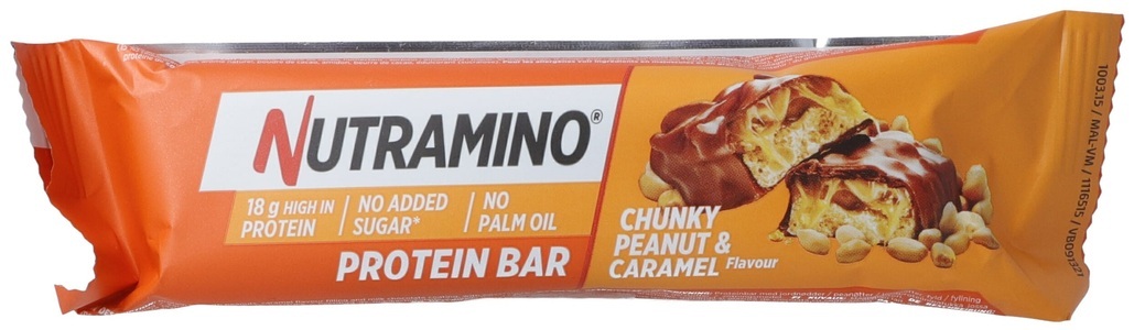 Nutramino, Nutramino Protein Bar Proteinriegel, NUTRAMINO Proteinbar Chunky Peanut & Cara (55g)