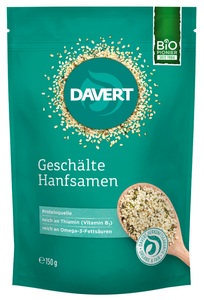 Bio Partner Schweiz AG, DAVERT Hanfsamen geschält Bio Beutel 150 g, DAVERT Hanfsamen geschält Bio Beutel 150 g
