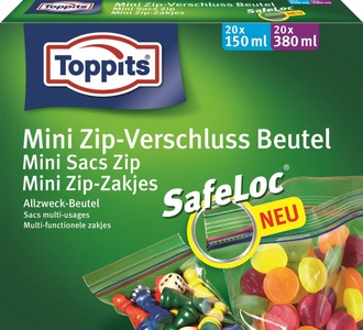 Toppits, Toppits Gefrierbeutel Mini, Toppits Mini Zip Verschlussbeutel (40 Stk)