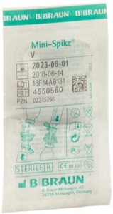 Braun, BRAUN MINI SPIKE V Entnahmekanüle mit Ventil grün (1 Stk)