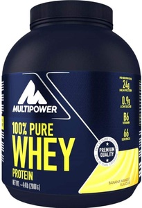 Multipower, Multipower 100% Pure Whey Protein Banana Mango Dose (2000 g), 100% Pure Whey Protein - 2000g - Banana-Milk