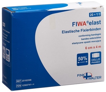 FIWA, FIWA Elastische Fixierbinden 6cmx4m weiss einzeln in Cellux verpackt (20 Stück), FIWA elastisch Fixierbinden 6cmx4m (20 Stk)