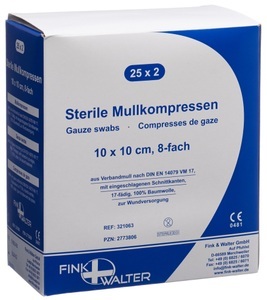 FIWA, FIWA Mullkompressen 10x10cm steril 8-fach 17-fädig (25x2 Stück), FIWA Mullkompressen 10x10cm steril (25x2 Stk)
