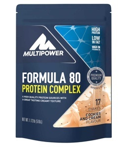 Multipower, Multipower Formula 80 Protein Complex, Cookies-Cream, Pulver, Formula 80 Protein Complex - 510g - Cookies and Cream