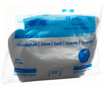 Gribi, Gribi Plastikhandschuhe PE 295mm Herren transparent gerippt unsteril (100 Stück), GRIBI Plastikhandschuhe, PE 295mm Herren, transparent, gerippt unsteril (100 Stk)