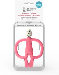 MATCHSTICK MONKEY, Matchstick Monkey Beißring Affe, rosa, Matchstick Monkey Teether pink (1 Stk)