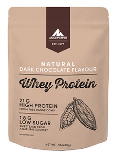 Multipower, Multipower Whey Protein Natural Dark Chocolate Beutel (450g), Vegan Protein - 450g - Schokolade