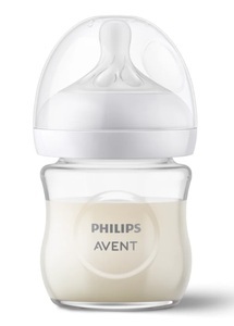 PHILIPS AVENT, Philips Avent Babyflasche SCY930/01 Natural Response 120ml, Philips Avent Natural Response Babyflasche aus Glas 120ml, 0M+ (1 Stk)