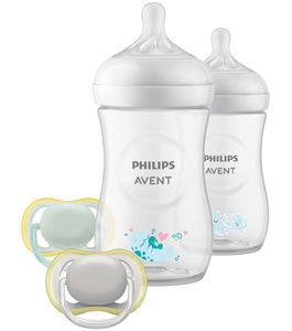 PHILIPS AVENT, Philips Avent Starterset SCD837/11 Natural Response Unterwasserwelt, Philips Avent Natural Response Flaschen-Set mit Unterwasser-Motiven (4-teilig)