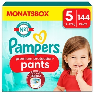 Pampers, Pampers Premium Protection Pants, Gr. 5, 12-17kg, Monatsbox (1x 144 Windeln), Pampers Windeln Premium Protection Pants Junior Grösse 5