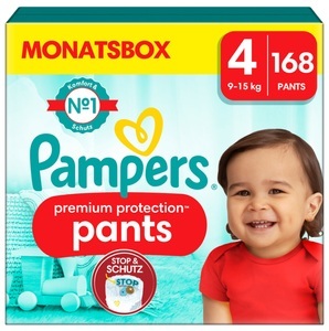 Pampers, Pampers Premium Protection Pants, Gr. 4, 9-15kg, Monatsbox (1x 168 Windeln), Pampers Windeln Premium Protection Pants Maxi Grösse 4
