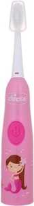 CHICCO, chicco elektrische Zahnbürste mit austauschbarer Batterie und Ersatzbürstenkopf für Kinder rosa, 