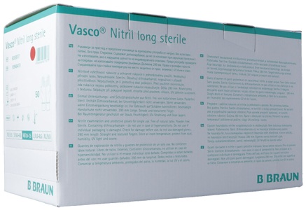 Vasco, Vasco Nitril Untersuchungs-Handschuhe M long steril ungepudert (50 Paar), 