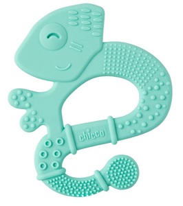 CHICCO, Beissring Mit Sanften Borsten Unisex ONE SIZE, chicco Beissring mit sanften Borsten Eidechse, blau 2m+ (1 Stk)