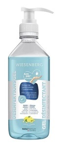 Swiss Premium Cosmetics, Swiss Premium Cosmetics DES500 Desinfektionsgel 500 ml, WIESENBERG Hand Desinfektion Gel Fresh Lemon (500ml)