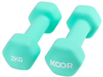 Koor, KOOR Kurzhantel-Set 2 kg, Mint, KOOR Kurzhantel-Set 2 kg, Mint