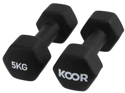 Koor, KOOR Kurzhantel-Set 5 kg, Schwarz, KOOR Kurzhantel-Set 5 kg, Schwarz