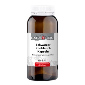 Drogovita MED GmbH, NATURSTEIN Schwarzer Knoblauch Kapseln 600 Stück, Naturstein Schwarzer Knoblauch
