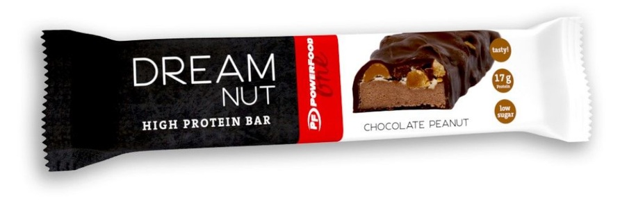 PowerFood, PowerFood One Dream Nut High Protein Bar Chocolate Peanut (60g), PowerFood One Dream Nut High Protein Bar Chocolate Peanut (60g) - kurzes Ablaufdatum