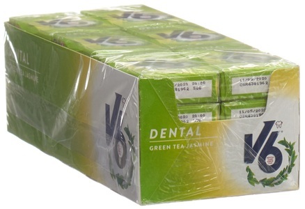 V6, V6 Dental Care Kaugummi Green Tea Jasmine (24 Stück), V6 Dental Care Kaugummi Green Tea Jasmine (24 Stück)