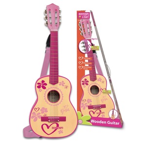 Bontempi, Bontempi - Gitarre 6 Saiten 75cm pink aus Holz, Bontempi Musikinstrument Gitarre 6 Saiten 75 cm pink aus Holz