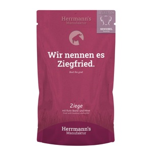 Herrmanns, Herrmann's Nassfutter Sensibel Ziege mit rote Beete und Hirse, Herrmann's Ziege mit roter Beete und Hirse, Nassfutter für Hunde (150g)