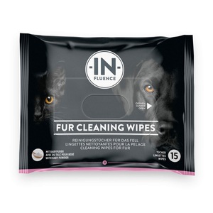 In-Fluence, In-Fluence Reinigungstücher Fell CleaningWipes Babypuder 15Stk, IN-FLUENCE Fur Cleaning Wipes mit Babypuder für Hunde und Katzen (1x15 Stk)