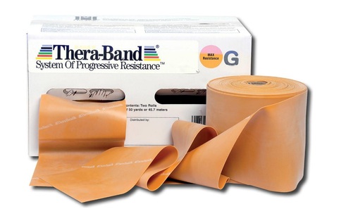 Thera-Band, Thera-Band 45,5m beige extra duenn gold, TheraBand Rolle gold, extra stark, 45.5mx12.7cm (1 Stk)