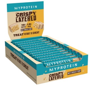 MyProtein, Crispy Layered Bar - 12x58g - White Chocolate Peanut, MyProtein Crispy Layered Bar White Chocolate Peanut (12x58g)