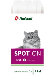 Amigard, Amigard Anti-Parasit-Tropfen Spot-on Katze, 3 x 1.5 ml, Amigard Spot-on Katze (3x1.5ml)