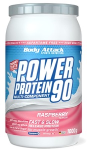 Body Attack, Body Attack Power Protein 90 Raspberry (1000g)