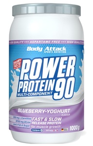 Body Attack, Body Attack Power Protein 90 Blueberry-Yoghurt (1000g)
