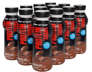 Body Attack, Body Attack High Protein Shake Chocolate (12x500ml)