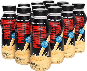 Body Attack, Body Attack High Protein Shake Vanilla (12x500ml)