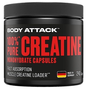 Body Attack, Body Attack 100 % Pure Creatine, Body Attack Pure Creatine Caps (240 Stk)
