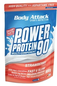 Body Attack, Body Attack Sports Nutrition GmbH & Co. KG Body Attack Power Protein 90 Strawberry Cream, Body Attack Power Protein 90 Strawberry (500g)