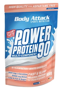 Body Attack, Body Attack Power Protein 90 Strawberry - White Chocolate (500g)