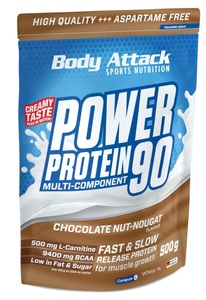 Body Attack, Body Attack Sports Nutrition GmbH & Co. KG Body Attack Power Protein 90 Chocolate Nut-Nougat Cream, Body Attack Power Protein 90 Chocolate Nut-Nougat (500g)