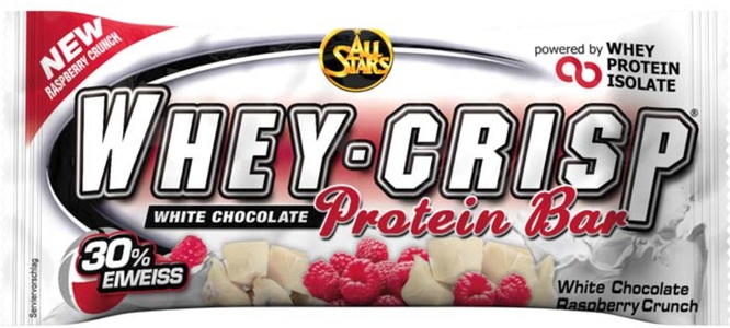 All Stars Fitness Products GmbH, All Stars® Whey-Crisp Protein Bar White Chocolate Raspberry