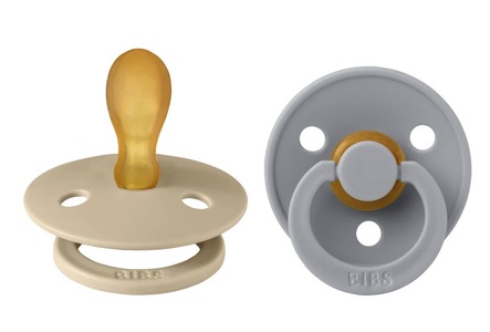 BIBS, BIBS® Schnuller Colour Symmetrischer Sauger Cloud & Vanilla 6-18 Monate, 2 Stk., BIBS Colour Schnuller, Latex, Symmetrisch, 6-12 Monate, Vanilla/Cloud (2 Stk)