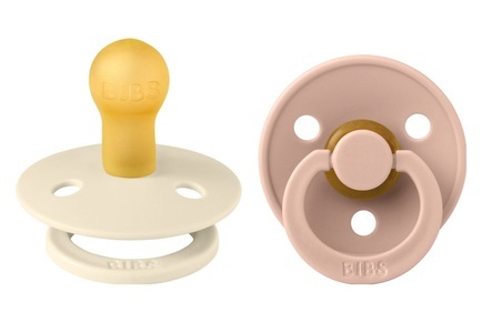 BIBS, BIBS Colour Nuggi, Ivory / Blush, BIBS Colour Schnuller, Latex, Rund, 12-18 Monate, Ivory/Blush (2 Stk)
