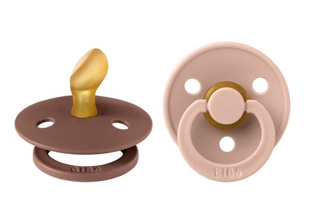 BIBS, BIBS® Schnuller Colour Anatomischer Sauger Woodchuck & Blush 0-6 Monate, 2 Stk., BIBS Colour Schnuller, Latex, Anatomisch, 0-6 Monate, Blush/Woodchuck (2 Stk)