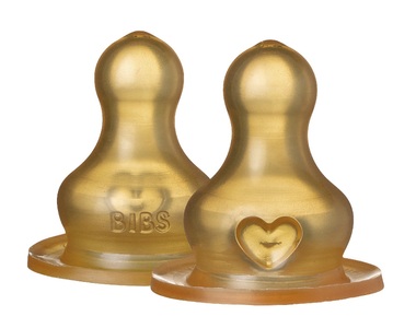 BIBS, BIBS Flaschensauger langsamer Nahrungsfluss Latex, 2 Stück, BIBS Anti Kolik Sauger 2er Pack, Latex, Slow Flow (2 Stk)