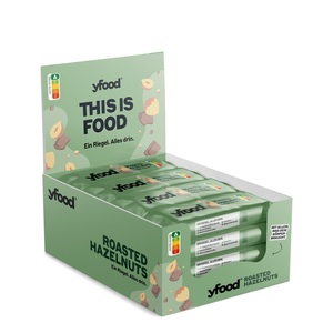 Yfood, YFood Classic Riegel Hazelnut & Chocolate (12x60g), yfood Riegel Roasted Hazelnuts