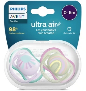 Bomedys NV, Philips Avent Ultra Air Schnuller Sonne - Regenbogen Mädchen 0-6 Monate, Philips Avent Schnuller ultra air, Sonne/Regenbogen für Mädchen, 0-6 Monate (2 Stk)