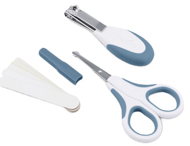 nuvita, NUVita - Baby Nagelpflege Set Mit Edelstahlschere, Nagelknipser Und Nagelfeilen Blau