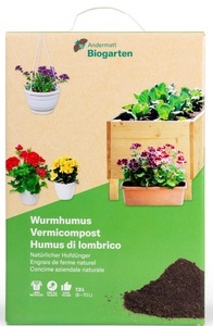 ANDERMATT BIOGARTEN, Andermatt Biogarten Wurmhumus, natürlicher Hofdünger (7.5 Liter)